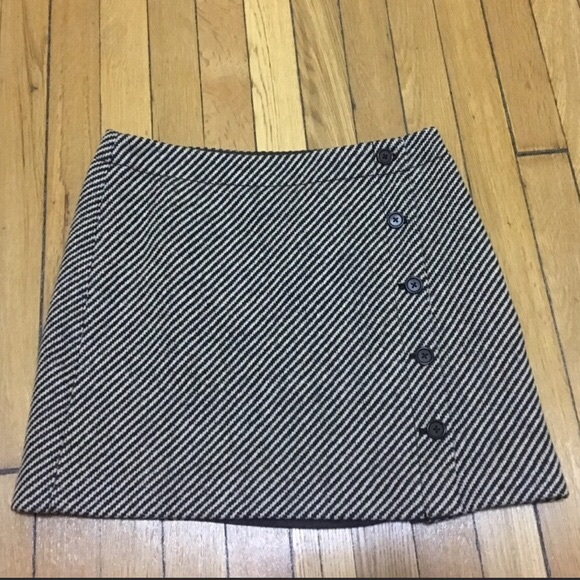 J. Crew Diagonal Stripe Button Front Skirt - Picture 2 of 4